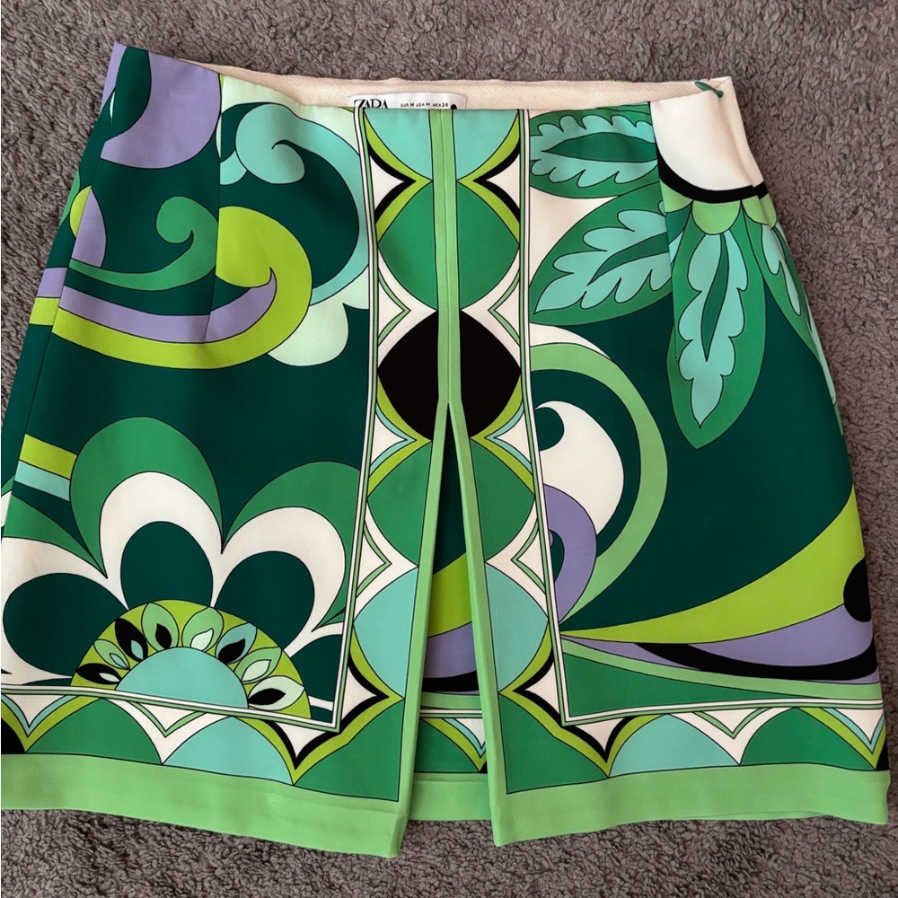 Zara Multicolor Abstract Skirt
